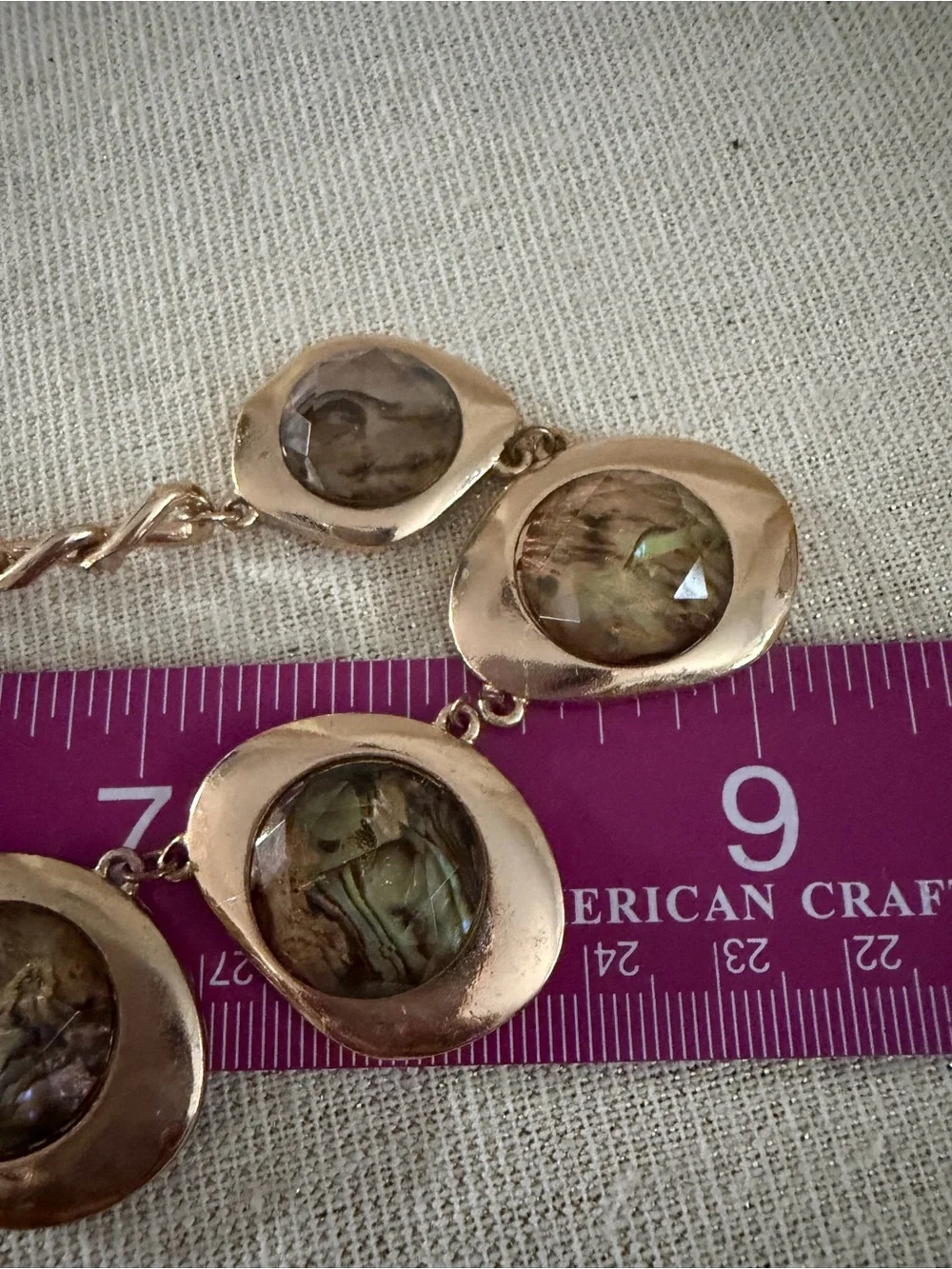 Gold-Tone Abalone Statement Necklace - Elegant Iridescent Green Accent